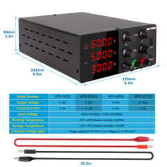 Fuente de alimentación para sensor industrial NICE POWER SPS-W605 de 60 V y 5 A con salida estable y pantalla LED de 4 dígitos.