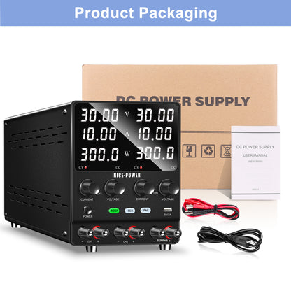 NICE-POWER SPS3010-2KD - Alimentation à double sortie indépendante 30 V 10 A pour laboratoire, industrie et éducation