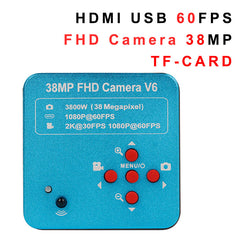 KUAIQU 7x - 45x Optical Zoom Industrial Trinocular Stereo Microscope with HDMI 38Mp Camera LED Light Electronic Lab Testing Mobile Phone Repair