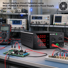 Sensor Interface Circuit Validation using NICE-POWER R-SPS6020 Laboratory Power Supply 60V 20A