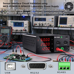 Sensor Interface Circuit Validation using NICE-POWER R-SPS6020 Laboratory Power Supply 60V 20A