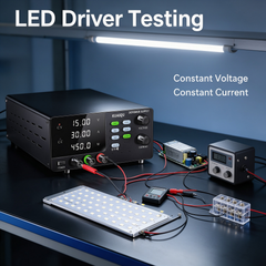 LED Lighting Testing with KUAIQU R-SPS1530S 15V 30A 450W CC CV Adjustable DC Power Supply