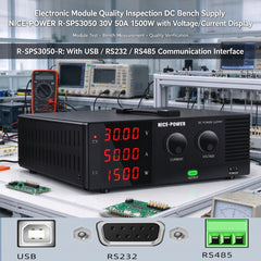 Electronic Module Quality Inspection DC Bench Supply NICE-POWER R-SPS3050 30V 50A 1500W with Voltage/Current Display