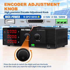 Solar Charge Controller DC Input Test Source NICE-POWER R-SPS15010 0-150V 0-10A 1500W with Adjustable Output