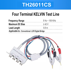 Tonghui TH26004S-1 TH26011CS Línea de prueba KELVIN de cuatro terminales, 10 kHz, 100 kHz, ±42 V, longitud del cable de 0,8 m 