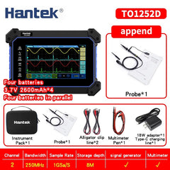 Hantek TO1152D TO1202D TO1252D multi-functional full touch screen oscilloscope 150MHz 200MHz 250MHz signal generator & spectrum analyzer