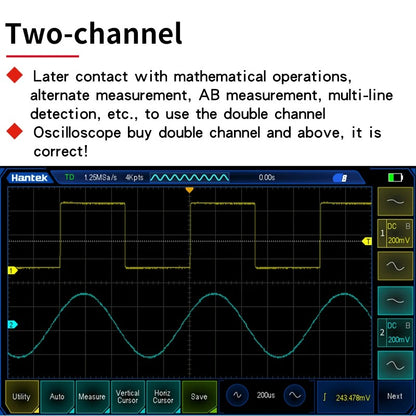 Hantek Full Touch Screen Digital Oscilloscope TO1112 TO1112C TO1112D portable 110Mhz 2-ch + Multimeter +Signal Generator 25 MHz Signal Source