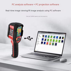 Caméra thermique TOPLIA TMi280S, résolution IR 256 x 192, 49 152 pixels, 7 palettes, rafraîchissement 25 Hz, -20 °C à 400 °C, IP65, résistance aux chutes de 2 m, testeur d'alimentation/plomberie