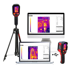 Caméra thermique TOPLIA TMi280S, résolution IR 256 x 192, 49 152 pixels, 7 palettes, rafraîchissement 25 Hz, -20 °C à 400 °C, IP65, résistance aux chutes de 2 m, testeur d'alimentation/plomberie