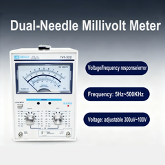 Medidor de milivoltios de doble aguja, 5 Hz a 1 MHz, 300 μV a 100 V, 10 MΩ CA, pantalla de puntero, comprobador eléctrico de alta precisión 