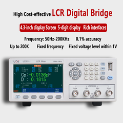 Pont numérique LCR 50 Hz-200 kHz Précision du compteur LCR 0,1 % Fréquence du signal 100 Hz 120 Hz 1 kHz 10 kHz Stockage interne Disque U extensible 