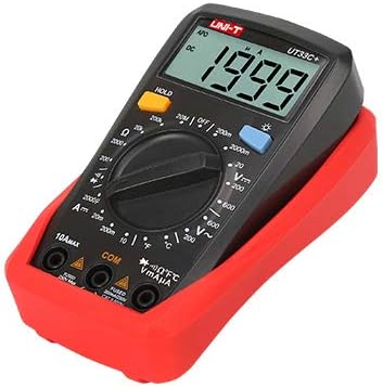 Multimètre numérique de poche UNI-T UT33C+, affichage 2 000 points, sécurité CAT II 600 V, sélection automatique de plage, résistance aux chutes de 2 m, avec rétroéclairage, sonde de température et test de diodes.