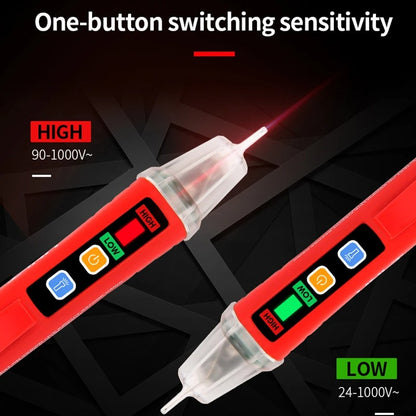 Testeur de tension sans contact UNI-T UT12D avec éclairage, sécurité CAT IV 1 000 V, arrêt automatique, détection de tension double (basse/haute), plage 90 V-1 000 V, certifié ETL et CE