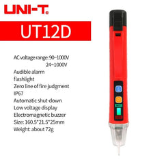Testeur de tension UNI-T UT12D, détecteur de tension CA 24 V-1 000 V, testeur de circuit sous tension/null, détecteur de point de rupture de fil