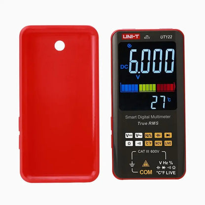 Multimètre numérique intelligent UNI-T UT122 avec écran couleur, sélection automatique de plage, détection NCV, mesure de température et de fréquence, sécurité CAT III 600 V