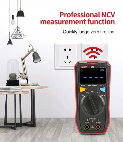 UNI-T UT123 Digital Multimeter, 4100 Counts, CAT III 600V, NCV, Temperature, EBTN Backlit LCD, Home & Electrical Testing
