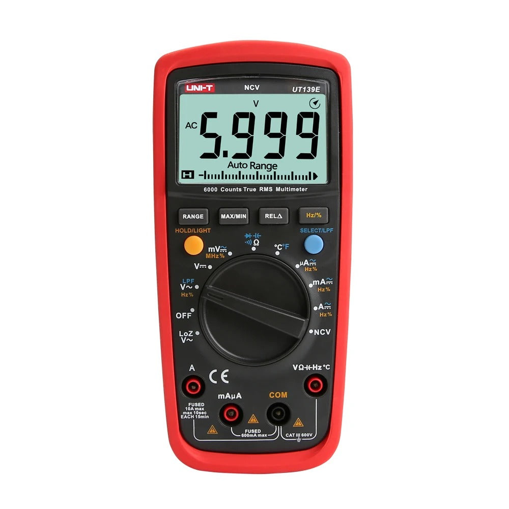 Ut93 Multimeter UNI-T UT139E Multimeter, True RMS,CAT III 600V,LoZ/LPF,NCV,6000 Counts ...
