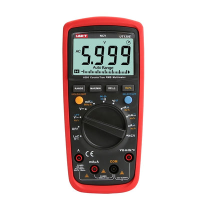 UNI-T UT139E Digital Multimeter, 6000 Counts, True RMS, CAT III 600V, LoZ/LPF, NCV, Temperature, 10A Current, 99.99mF Capacitance