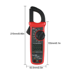 Pinza amperimétrica digital UNI-T UT201+, 400 A CA, RMS real, CAT III 300 V, NCV, 600 V CA/CC, rango automático, LCD retroiluminado