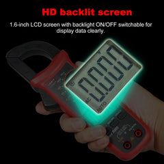 Pinza amperimétrica digital UNI-T UT201+, 400 A CA, RMS real, CAT III 300 V, NCV, 600 V CA/CC, rango automático, LCD retroiluminado