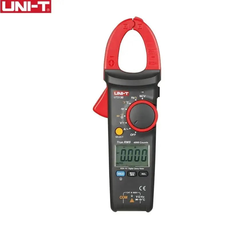 UNI-T UT213B Digital Clamp Meter, 400A AC, True RMS, CAT III 600V, 3999 Counts, Temperature, NCV, Auto Range