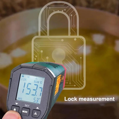 Thermomètre infrarouge UNI-T UT306C, -50 °C à 500 °C, résolution 0,1 °C, rapport de distance 12:1, émissivité réglable, ciblage laser, pour applications industrielles et CVC
