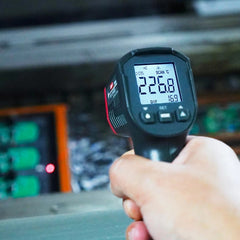 Thermomètre infrarouge UNI-T UT306C, -50 °C à 500 °C, résolution 0,1 °C, rapport de distance 12:1, émissivité réglable, ciblage laser, pour applications industrielles et CVC