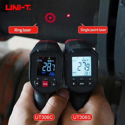 UNI-T UT306S Infrared Thermometer, -50°C~500°C, 12:1 D:S Ratio, Single Laser, Adjustable Emissivity, Data Hold