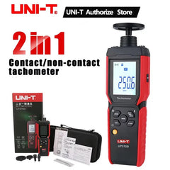 UNI-T UT372D Tachometer, 1-99,999 RPM, Non-Contact & Contact Measurement, Bluetooth Data Transfer, 10 Data Storage, for Motor & Shaft Speed Testing
