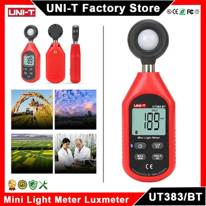 UNI-T UT383BT Light Meter, 0~199,999Lux, 1Lux Resolution, Bluetooth App Sync, 500ms Sampling, for Lab & Industrial Illuminance Testing