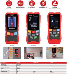 Detector de pared UNI-T UT387E con detección de cables de metal y madera, alerta de voz para construcción y renovación de viviendas