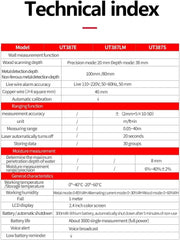 Detector de pared UNI-T UT387E con detección de cables de metal y madera, alerta de voz para construcción y renovación de viviendas