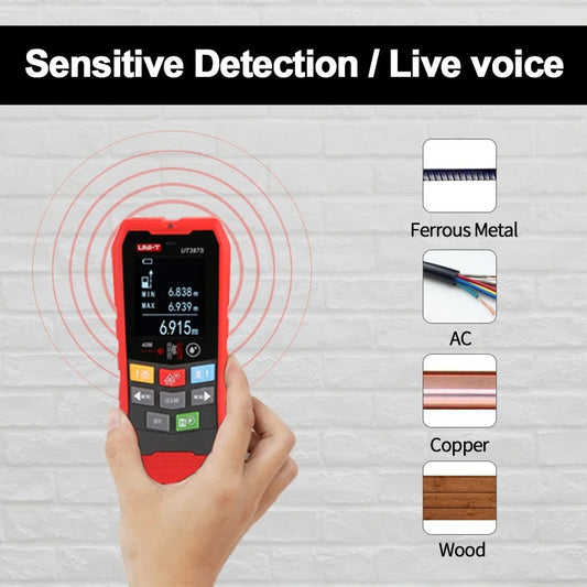UNI-T UT387E Wall Detector with Metal/wood/Cable Detection, 2.4" Color Screen, Voice Alert, 1m Drop Proof, 300mAh Battery, for Construction & Home Renovation