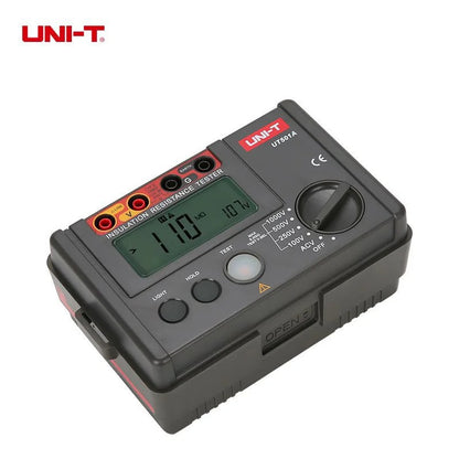 Testeur de résistance d'isolement UNI-T UT501A, 100 V/250 V/500 V/1 000 V, 0,00 MΩ à 20,0 GΩ, rétroéclairage LCD, décharge automatique, pour tests de sécurité électrique