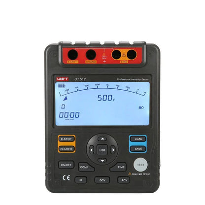 Testeur de résistance d'isolement UNI-T UT512, 2 500 V/5 000 V/1 000 V CC, affichage 9 999 points, sécurité CAT III 600 V, pour la maintenance électrique et les tests d'isolement