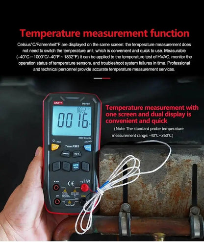 Multimètre numérique UNI-T UT60BT, 9 999 points, valeur efficace vraie, Bluetooth, CAT II 1 000 V, NCV, sélection automatique de plage, capacité jusqu'à 9,999 mF