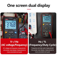 Multimètre numérique UNI-T UT60S, 9 999 points, valeur efficace vraie, CAT III 600 V, NCV, sélection automatique de plage, capacité jusqu'à 99,99 mF, écran LCD rétroéclairé