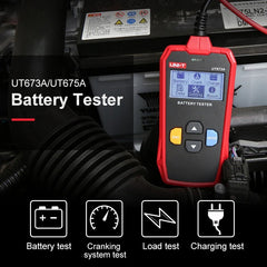 Comprobador de batería de coche UNI-T UT675A, 12 V/24 V, CCA/BCI/DIN, impresión de informes, datos USB, compatible con AGM/GEL/EFB