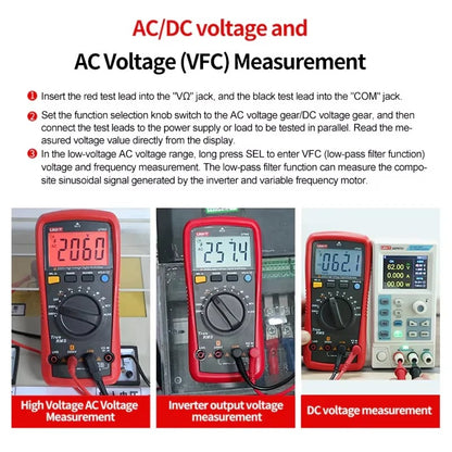 UNI-T UT892 Digital Multimeter, 6000 Counts, True RMS, 2000V AC/DC, CAT III 600V, VFC Filter, NCV, 60mF Capacitance, Live Wire Test
