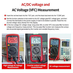 Multímetro digital UNI-T UT892, 6000 cuentas, RMS real, 2000 V CA/CC, CAT III 600 V, filtro VFC, NCV, capacitancia de 60 mF, prueba de cable con corriente