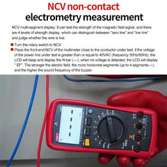 Multímetro digital UNI-T UT892, 6000 cuentas, RMS real, 2000 V CA/CC, CAT III 600 V, filtro VFC, NCV, capacitancia de 60 mF, prueba de cable con corriente