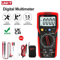 UNI-T UT89XD True RMS Digital Multimeter, 6000 Count Display, NCV Zero-Line Detection, LED Test & Temperature, 1000V AC/DC, Professional Electrician Tool