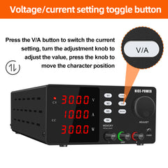 KUAIQU 200V 300V Industrial High-Voltage Regulated DC Power Supply, 4-Digit Display, Panel Lock, for Industrial R&D