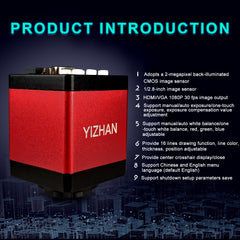 Cámara HDMI+VGA VXH2003 CCD de alta definición de 1,3 megapíxeles con píxeles reales para reparación de microscopio electrónico.