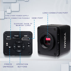 Cámara microscópica con compensación de exposición XH3011 para detección de defectos de batería compatible con control remoto