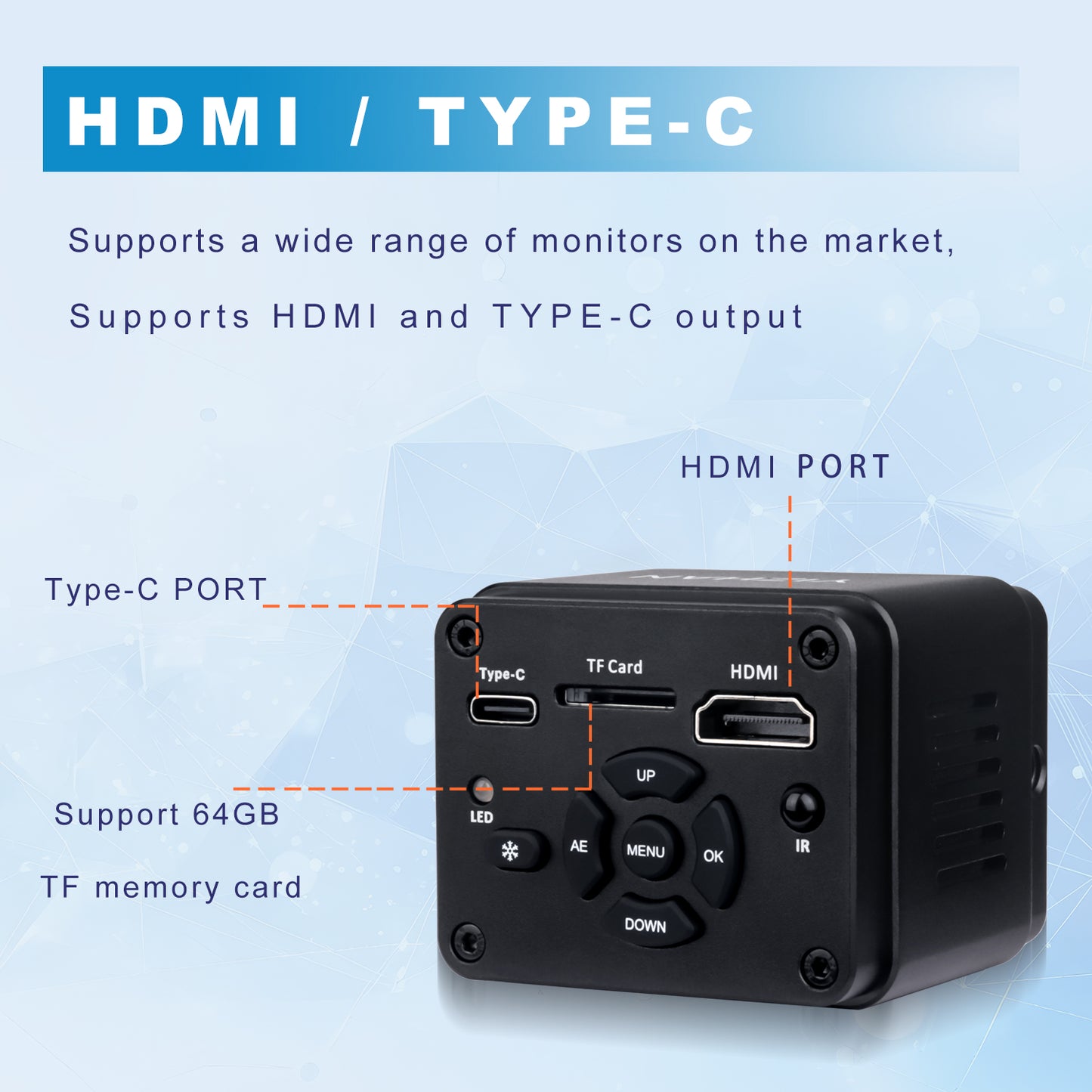Exposure compensation Microscope camera XH3011 for Battery defect detection support the remote control