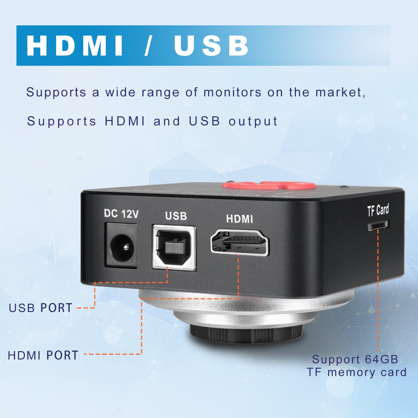 High definition 4K video recording 60 megapixel microscope camera XVH2002 10368 * 5888 high-definition industrial camera