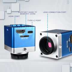 Microscopio electrónico industrial ultra claro 4K de 60 millones de píxeles XHU4012 con CCD y lupa, tarjeta tipo C insertable