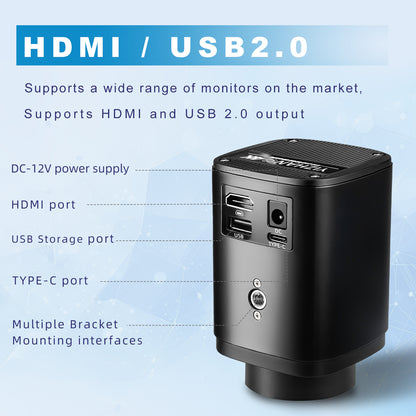 High definition HDMI industrial camera XHU6001, 4K camera, mobile phone maintenance, live streaming, magnifying glass all-in-one machine