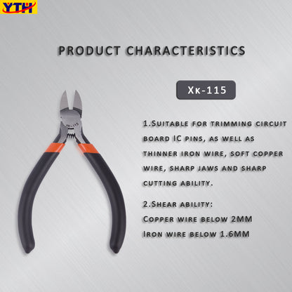 YTH Pliers XK-115 115mm Wishful Clamp Side Cutting Nippers  Precision Diagonal Pliers for Jewelry & Electronics